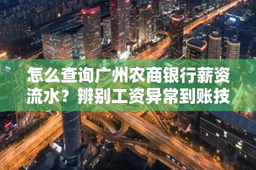 怎么查询广州农商银行薪资流水?辨别工资异常到账技巧?