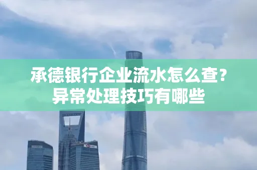 承德银行企业流水怎么查?异常处理技巧有哪些