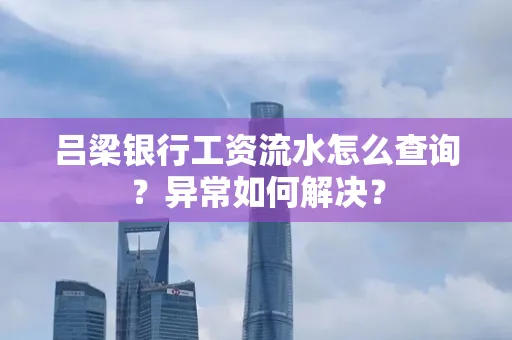吕梁银行工资流水怎么查询?异常如何解决?