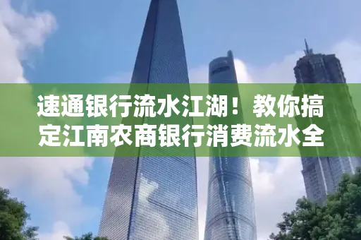 速通银行流水江湖！教你搞定江南农商银行消费流水全攻略+防坑指南