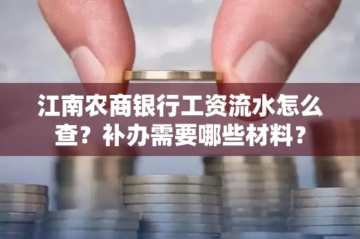 江南农商银行工资流水怎么查?补办需要哪些材料?