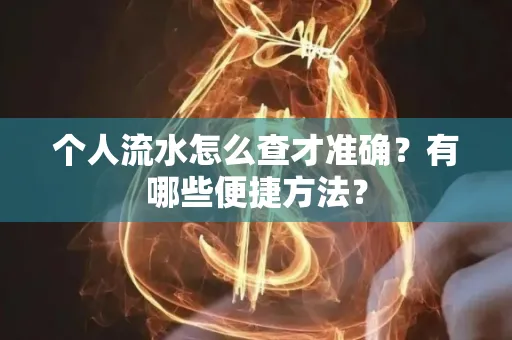 个人流水怎么查才准确?有哪些便捷方法?